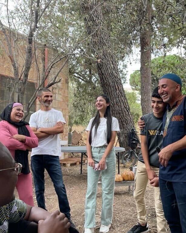 A photo of Rami Nashashibi with his family members in Palestine